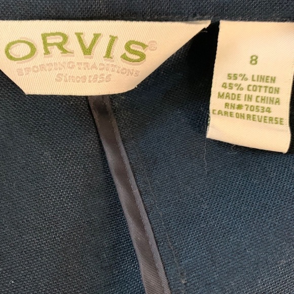 Orvis Linen Cotton Blazer Size 8 - Picture 7 of 8